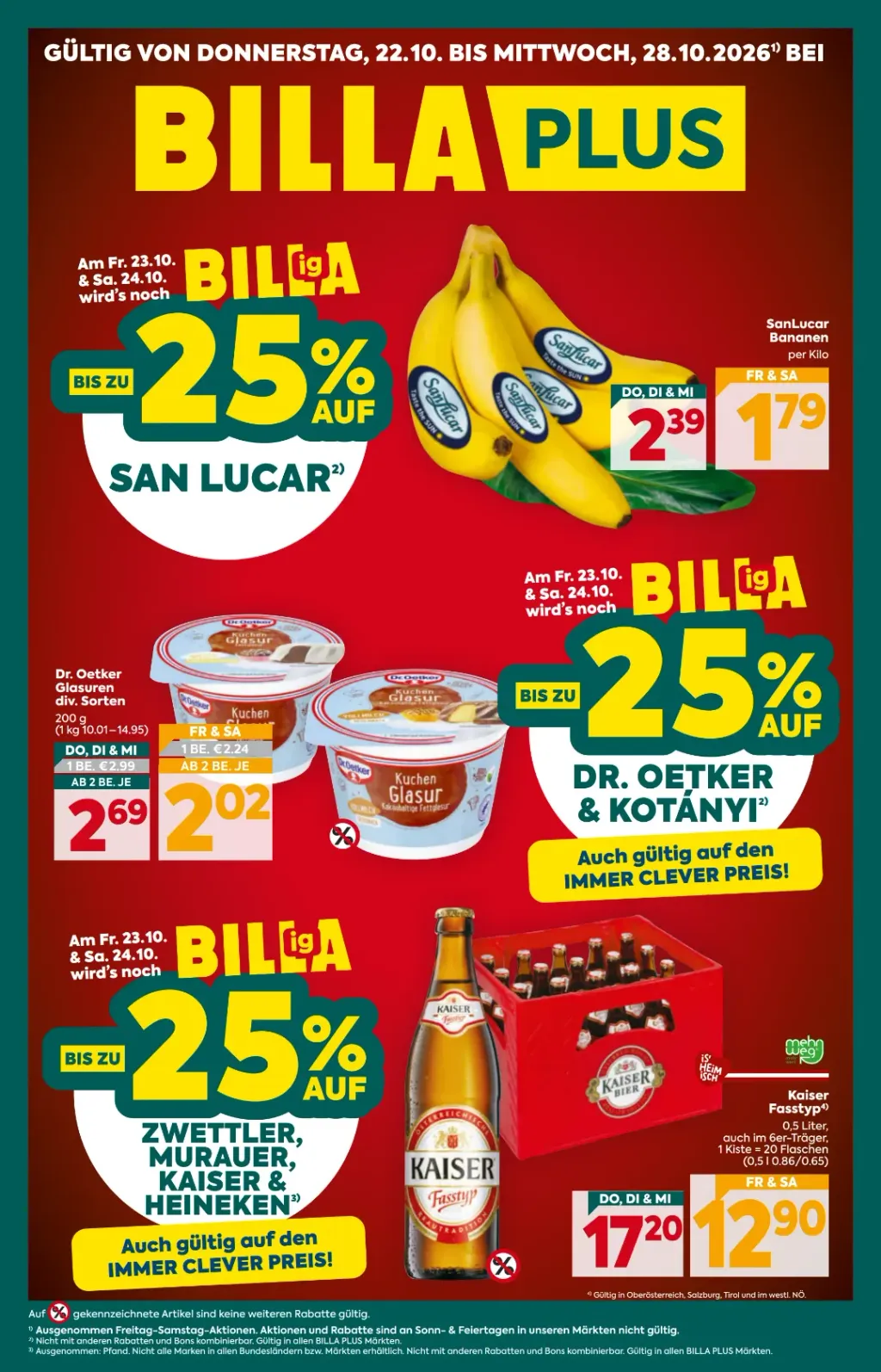 Billa Plus Flugblatt 22.10.2026 Bis 28.10.2026 (Neu) - Bild 1 222.10.2026